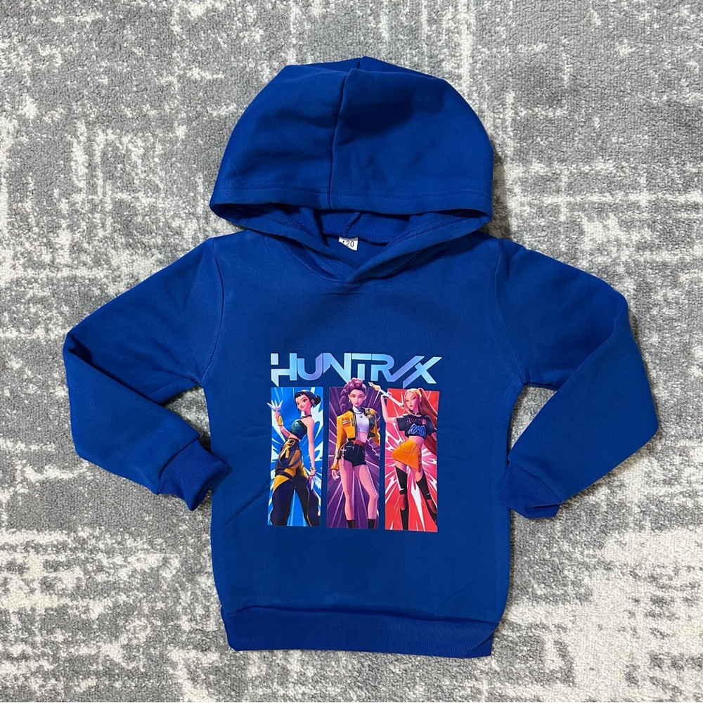 Kpop Demon Hunters Pullover Hoodie Kids Sweatshirt Girl Boy Blue, 120, Age 5-6 - Picture 2 of 5